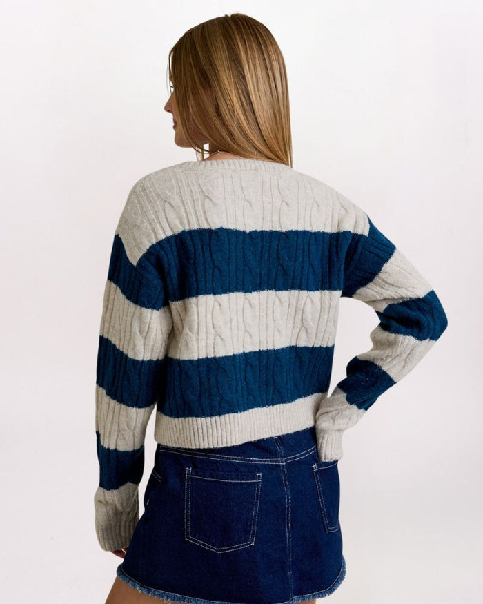 CABLE STRIPE SWEATER