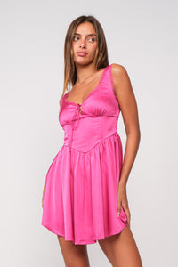 SATIN LACE CORSET DRESS