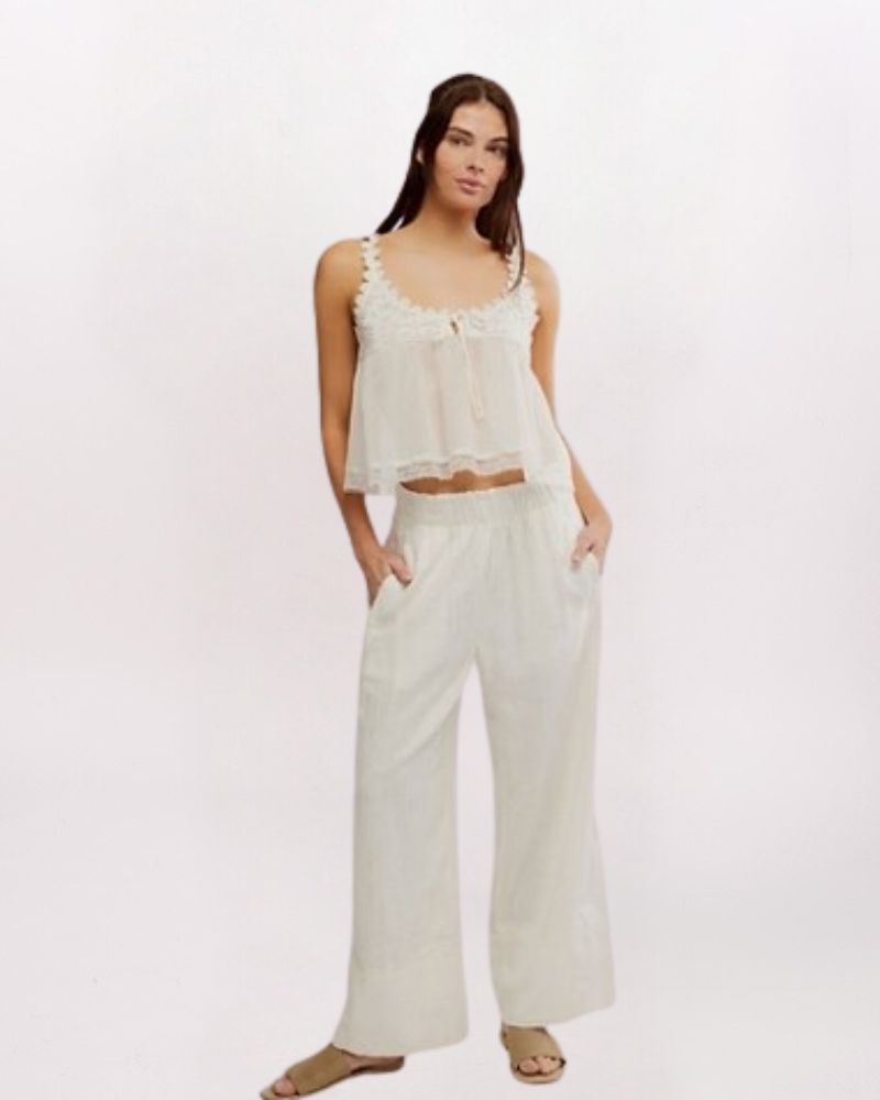 DAYS END LINEN PULL ON PANT, CLEAN IVORY
