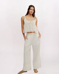 DAYS END LINEN PULL ON PANT, CLEAN IVORY
