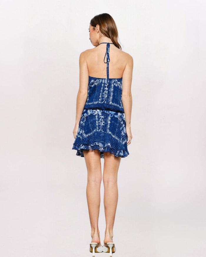 HIGH NECK PAISLEY DRESS