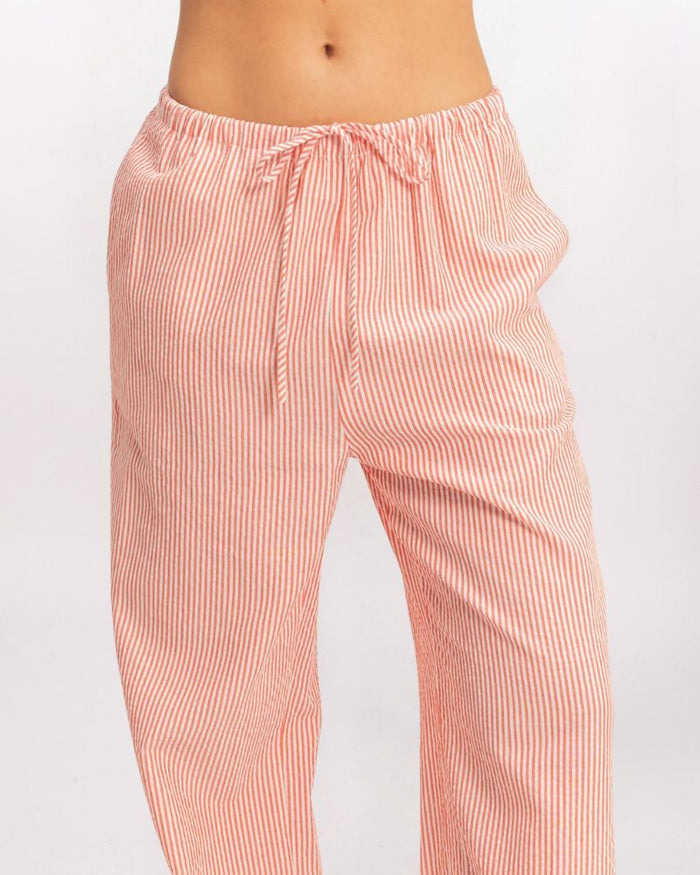 STRIPED WIDE LEG PANT, RED