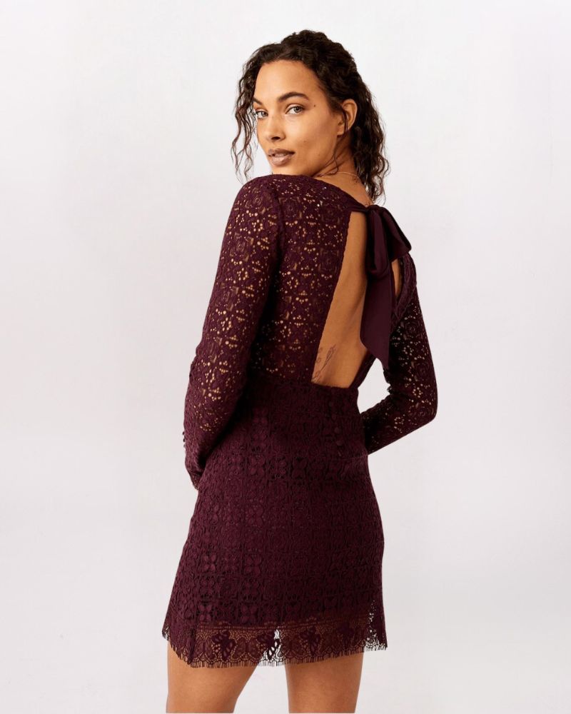 LS HONEY OPEN BACK LACE DRESS, POTENT PURPLE