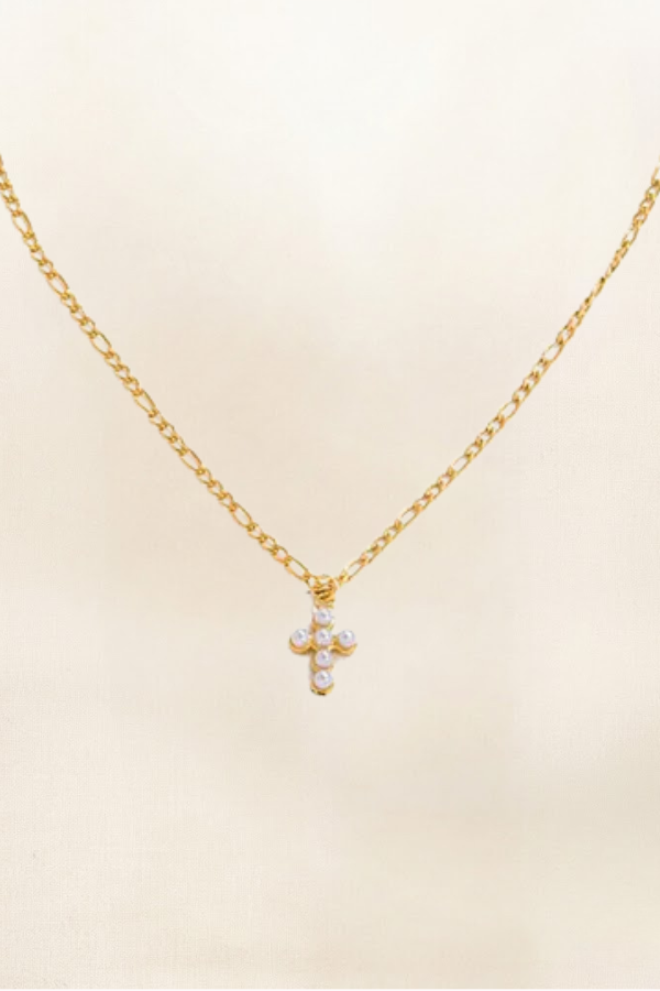 EDEN PEARL CROSS NECKLACE