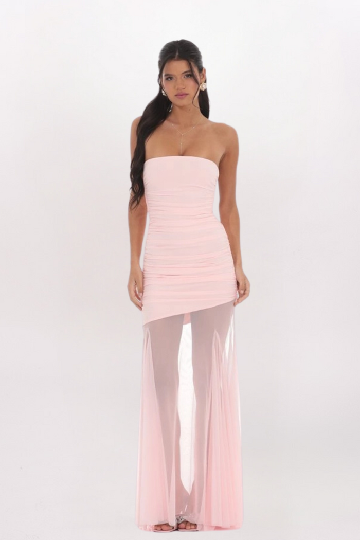 SHEER SKIRT MAXI DRESS