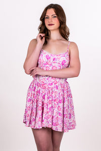 LACE UNDERLAY FLORAL DRESS