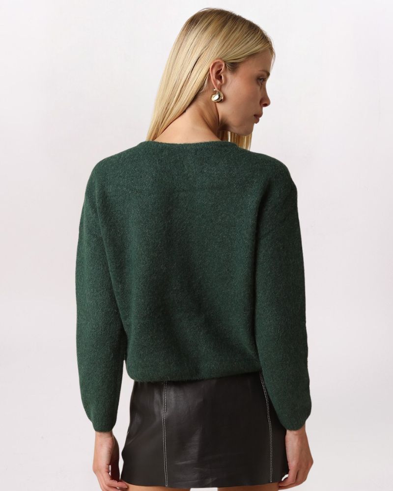 SOFT KNIT CARDIGAN, DK GREEN