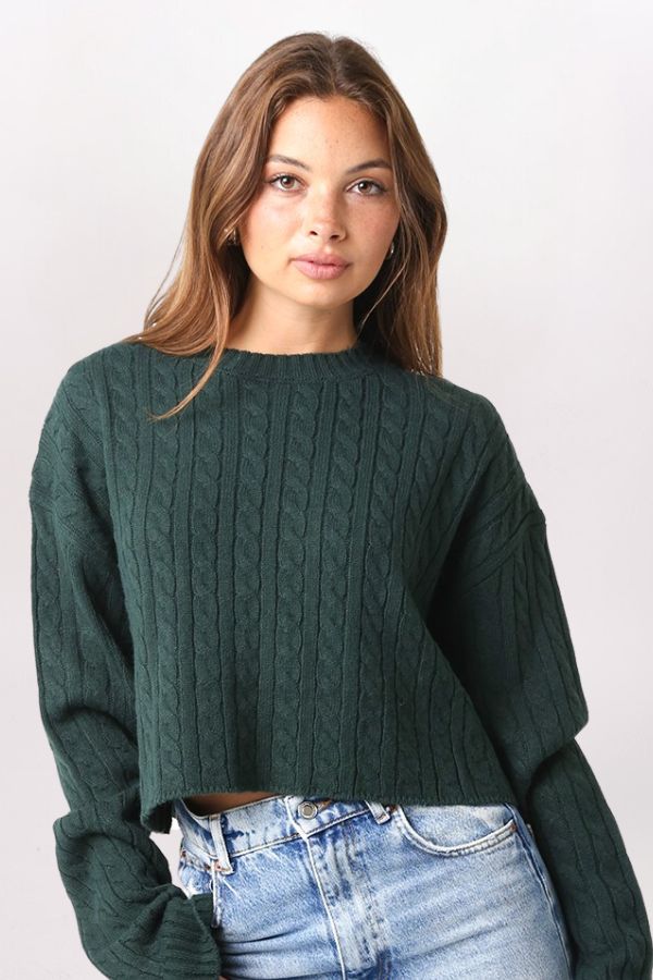 BOXY CABLE SWEATER