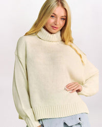 SPLIT SIDE TURTLENECK SWEATER