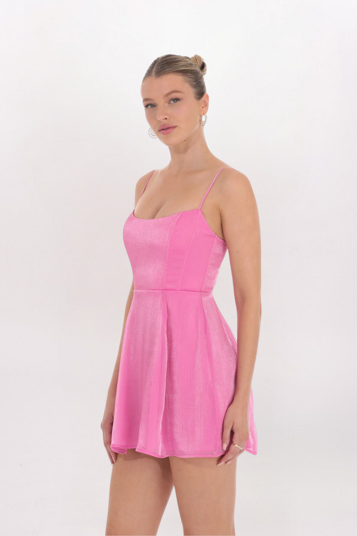 CORSET TOP LACED BACK DRESS