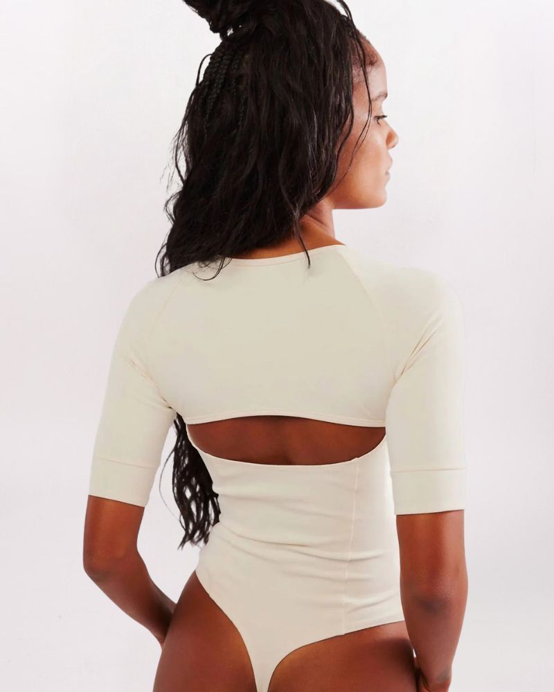 EVERLY SQUARE NECK BODYSUIT, TOFU