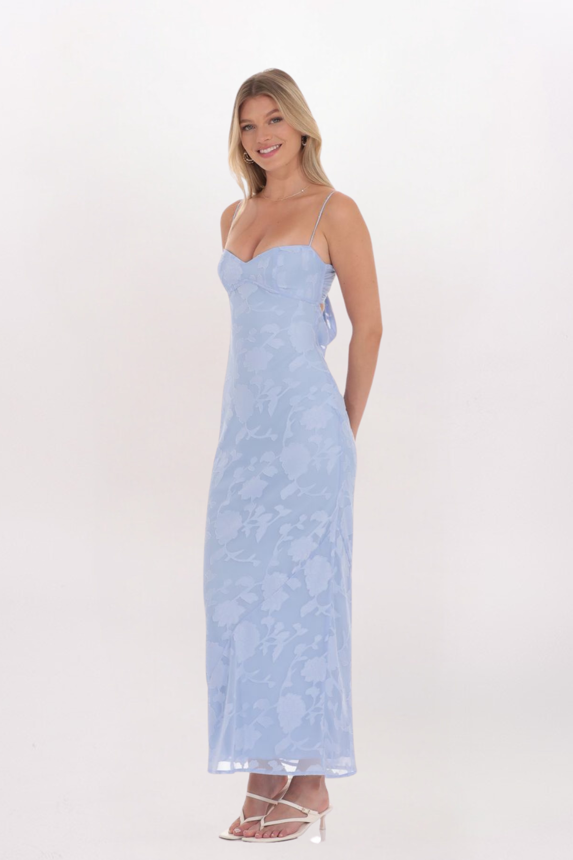 FLORAL TIE BACK MAXI DRESS