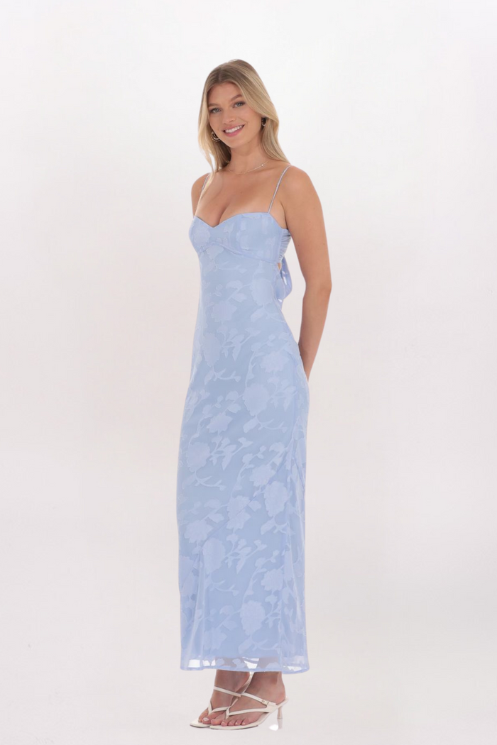 FLORAL TIE BACK MAXI DRESS