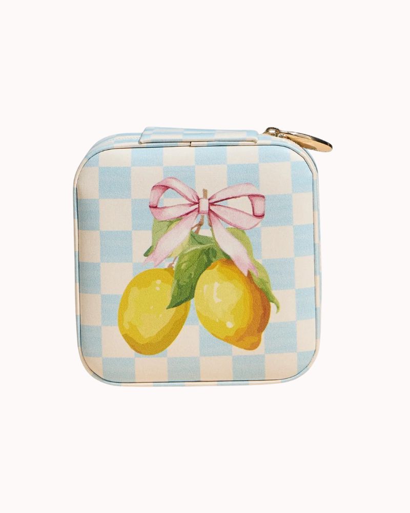 TRAVEL JEWELRY BOX - LEMON GINGHAM