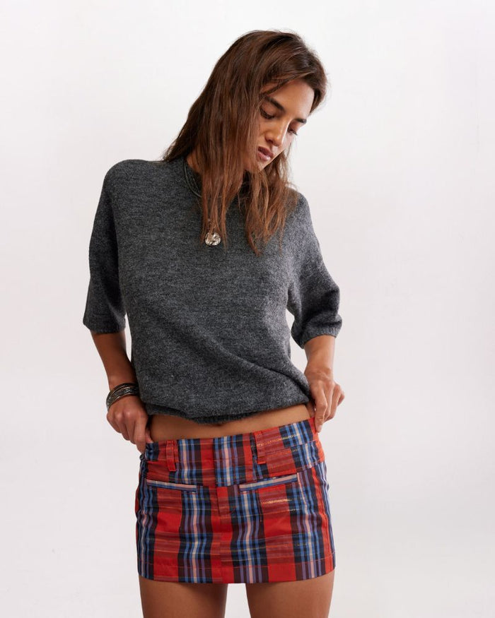 MICRO PLAID SKIRT