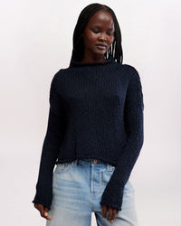 ROLL NECK OPAL SWEATER, BLACK
