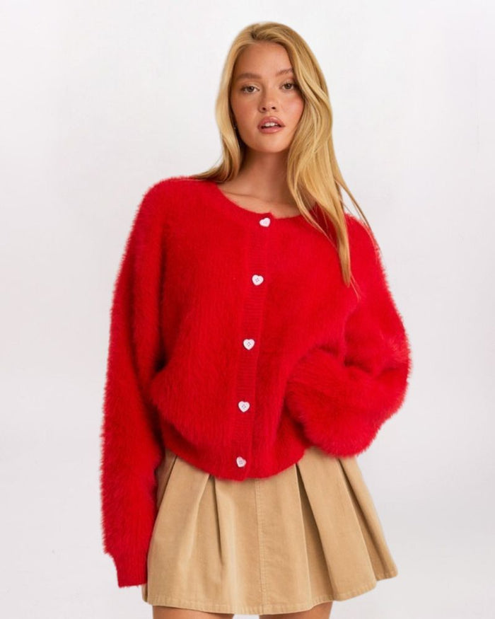 HEART BUTTONS CARDIGAN
