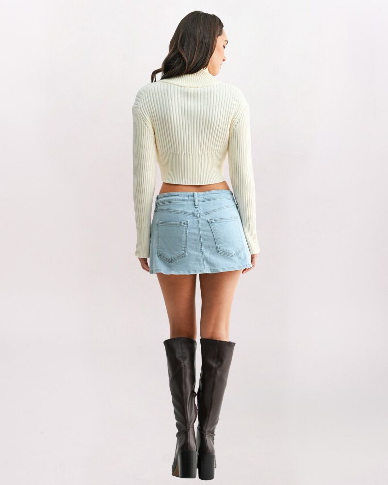 MICRO MINI DENIM SKORT, SUPER LIGHT