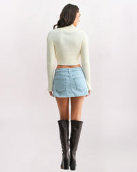 MICRO MINI DENIM SKORT, SUPER LIGHT