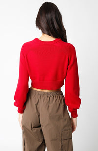 RAGLAN SLEEVE CROP SWEATER