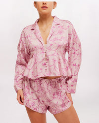 BEAUTY SLEEP PJ TOP/SHORT, BLUSHING COMBO