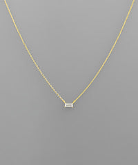 DAINTY CZ BAGUETTE NECKLACE