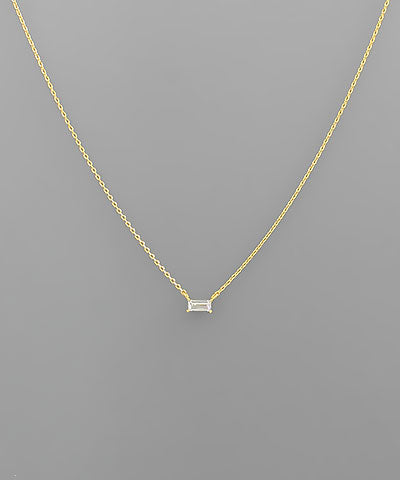 DAINTY CZ BAGUETTE NECKLACE