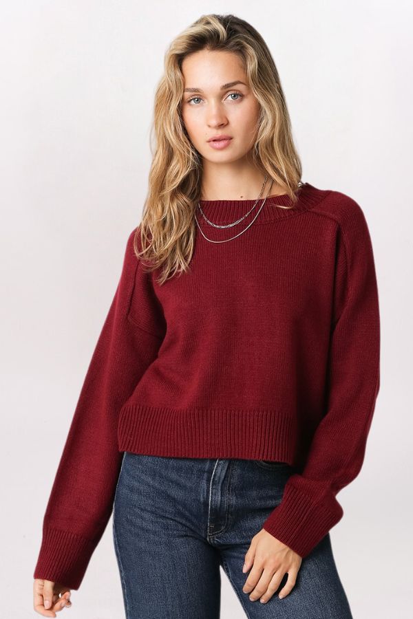 SOLID RAGLAN SLEEVE SWEATER