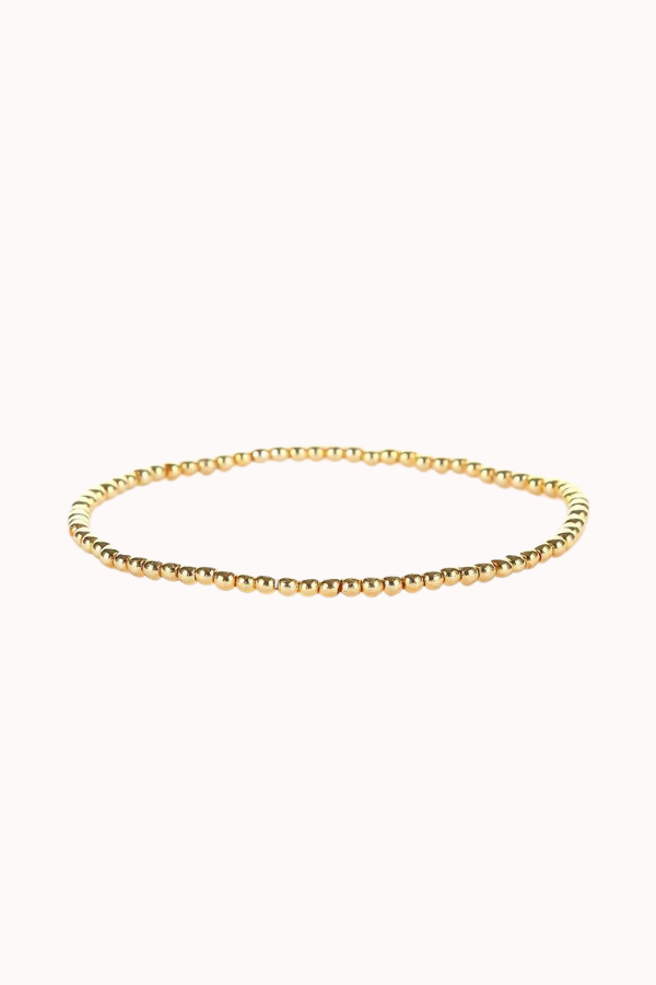 2MM GOLD BALL BEAD BRACELET