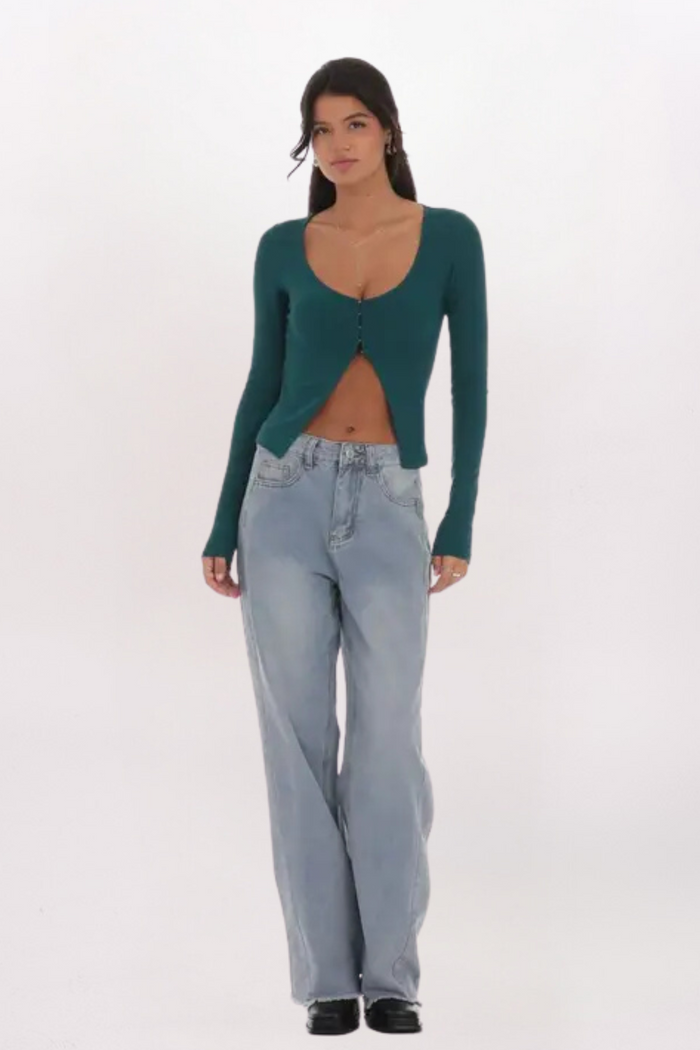 RIBBED FLY-AWAY TOP
