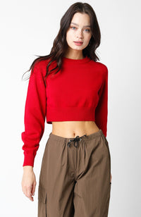 RAGLAN SLEEVE CROP SWEATER