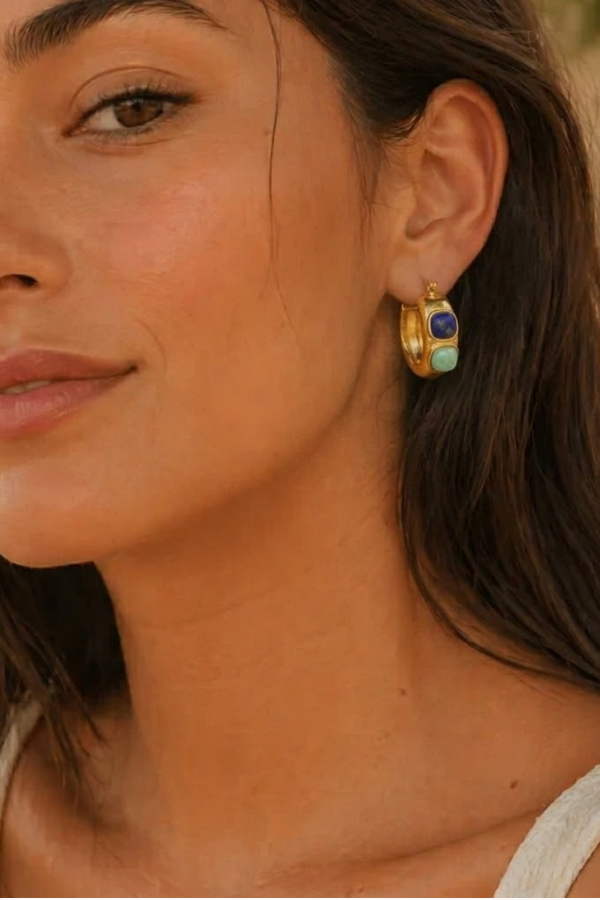 27MM DOUBLE STONE HOOP