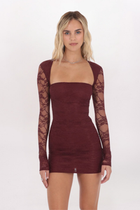LACE BODYCON MINI DRESS