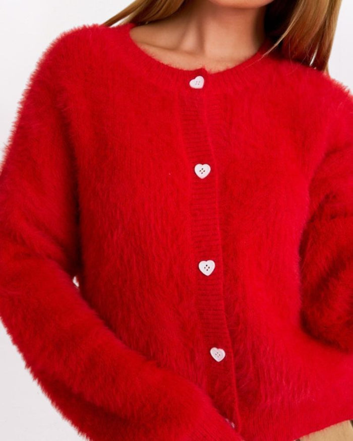 HEART BUTTONS CARDIGAN
