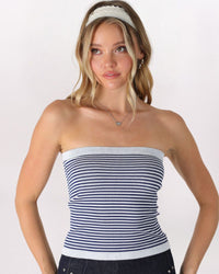 STRIPED TUBE, NAVY/WHITE