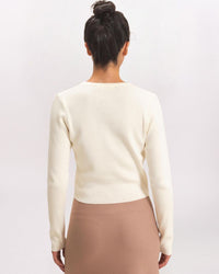 POINTELLE CARDIGAN, CREAM