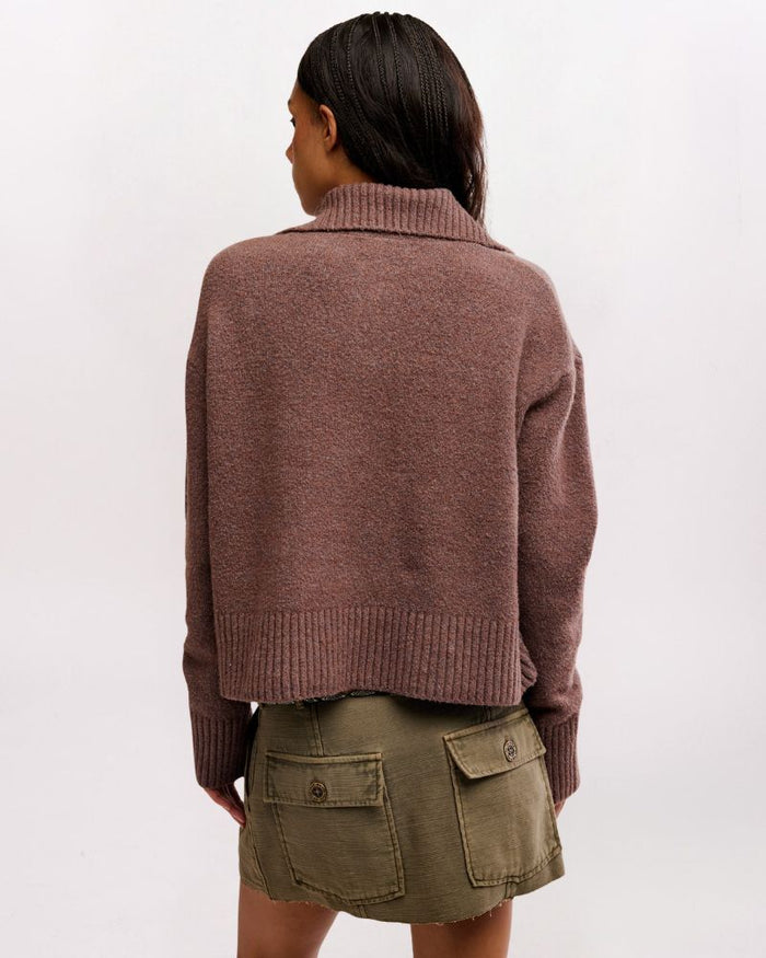 TRADING UP POLO SWEATER, ENC OAK MEL