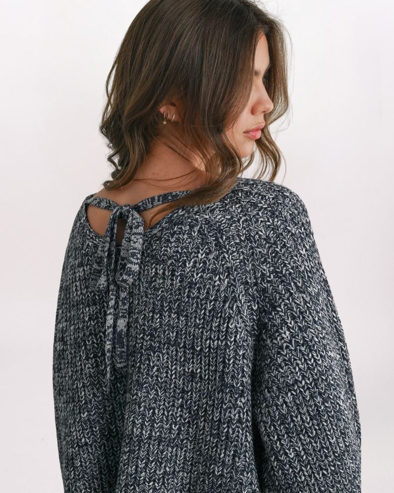 TIE BACK CHUNKY SWEATER