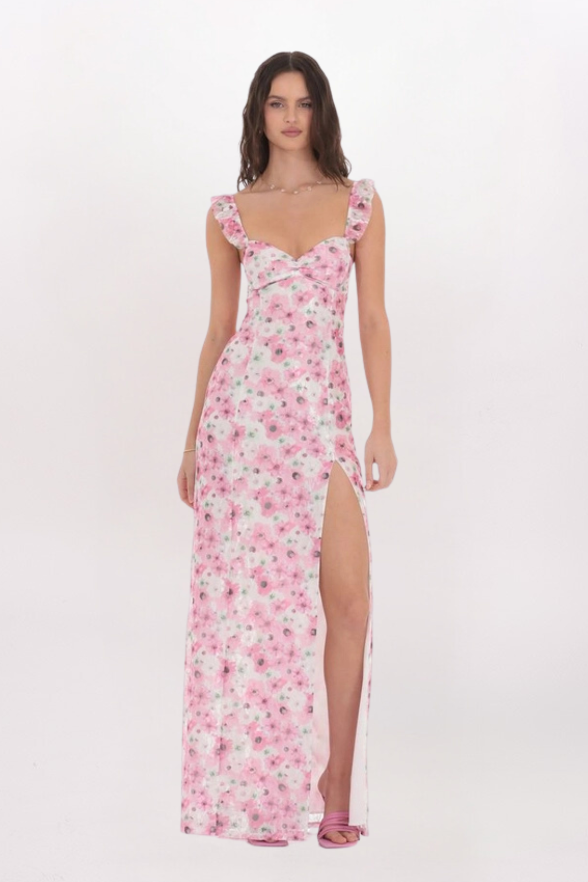 FLORAL LACE MAXI DRESS