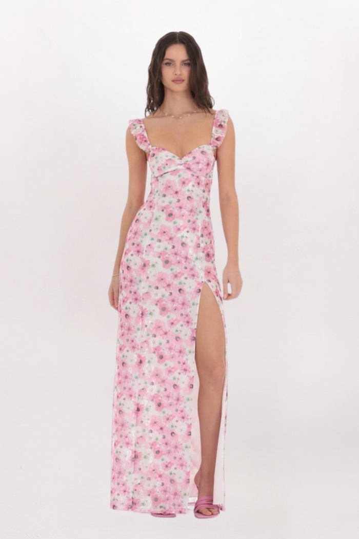 FLORAL LACE MAXI DRESS