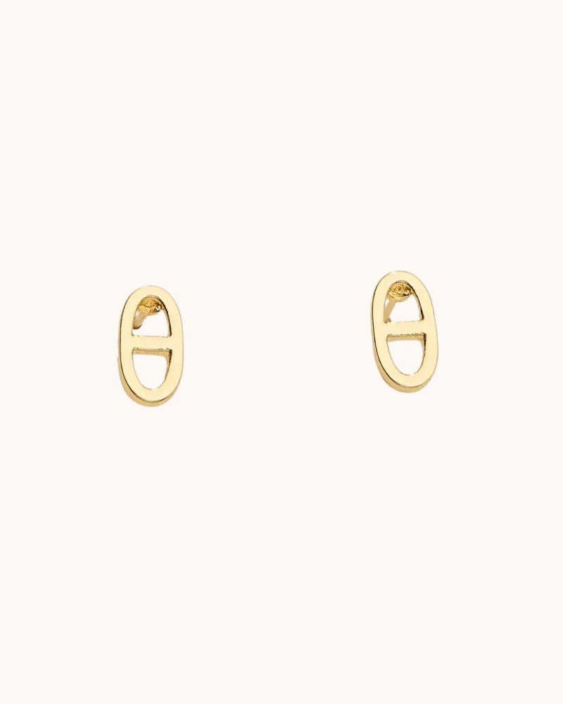 OVAL MARINER STUD - GOLD