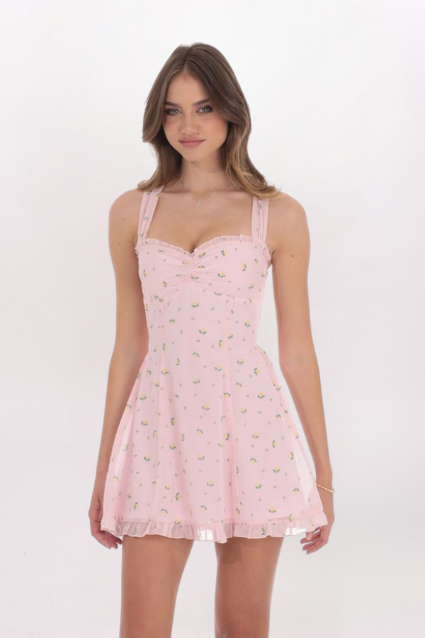FLORAL STRAPPY BACK DRESS