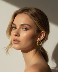 PUFFY CIRCLE DROP EARRING
