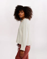 TRADING UP POLO SWEATER, IVORY