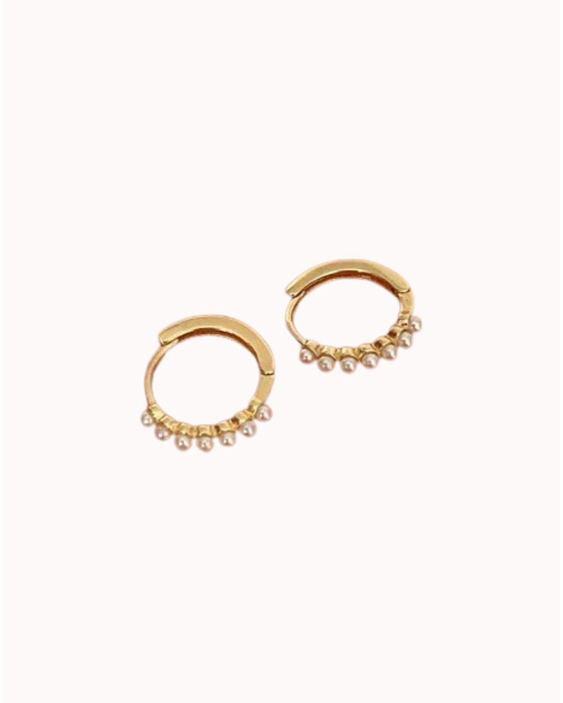 12MM PEARL HUGGIE - GOLD