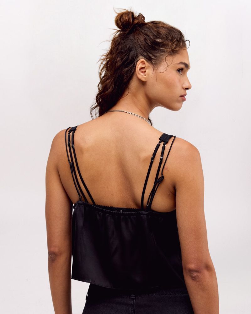 CARMELLA LACE CAMI, BLACK
