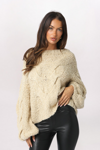 BRAIDED CHUNKY SWEATER