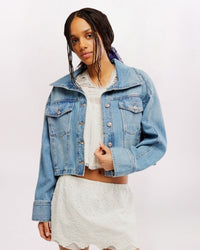 SIDE TO SIDE DENIM JACKET, RIVER WASH