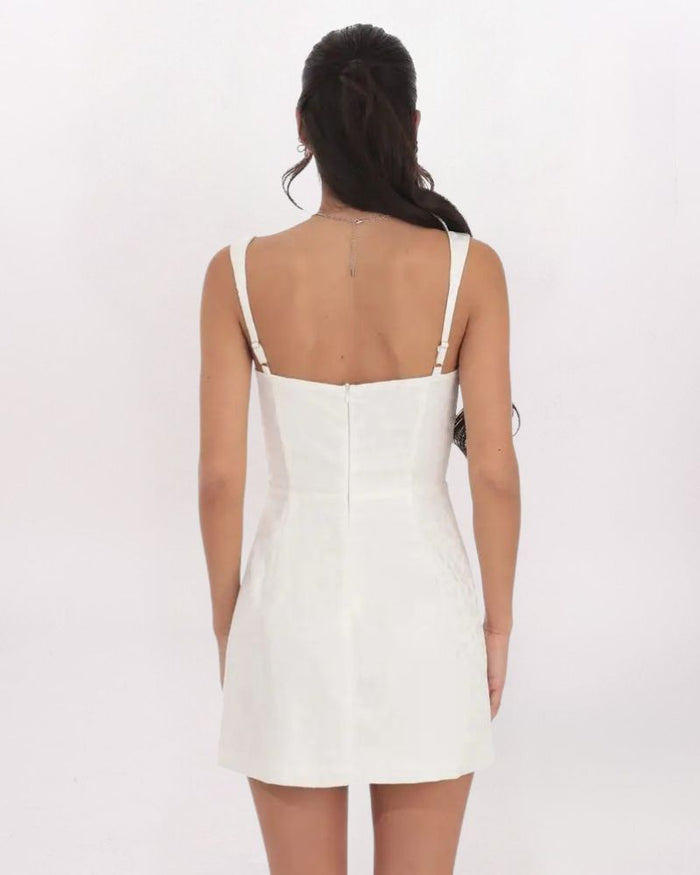 JACQUARD SQUARE NECK DRESS