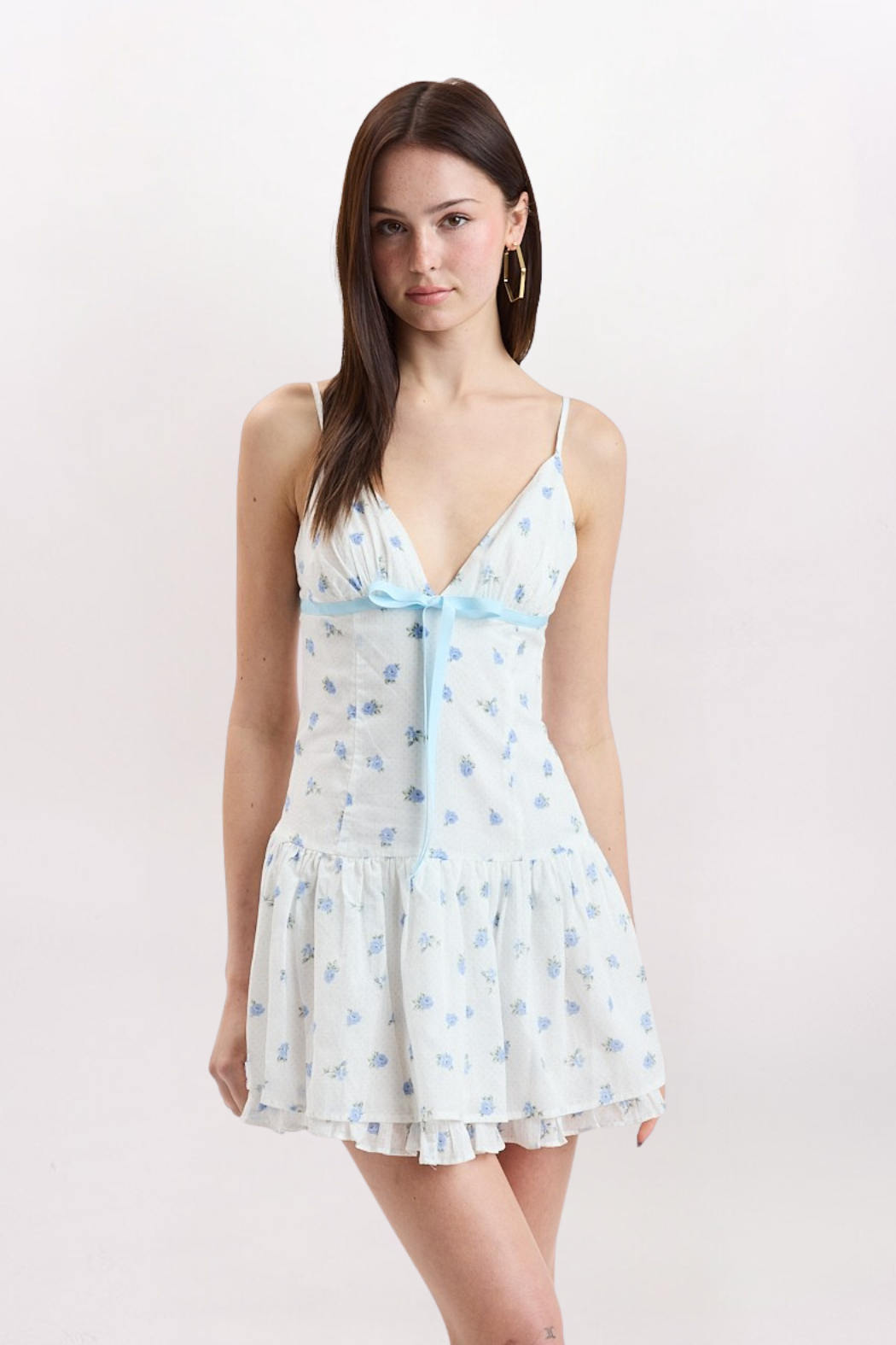 ROSE LIFE RIBBON TIE DRESS